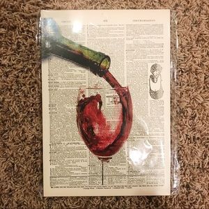 Vintage Dictionary Art Wooden Wine Glass Sign